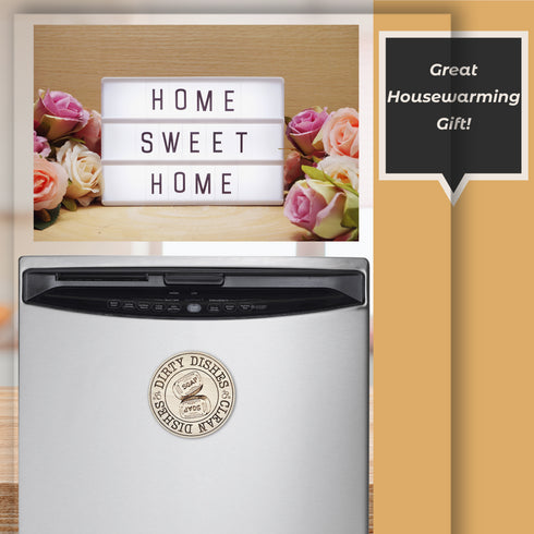 Clean Dirty Dishwasher Magnet Vintage Soap Graphic SVG File-For Laser Engraving